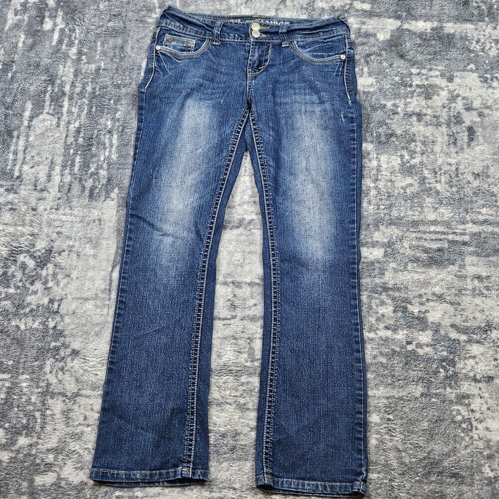 Wallflower Straight Leg Jeans Womens 9 31x29 Blue Denim Ramie Blend Stretch